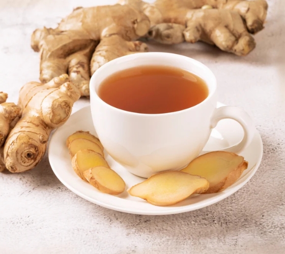 Hot Ginger Tea served in a cup
